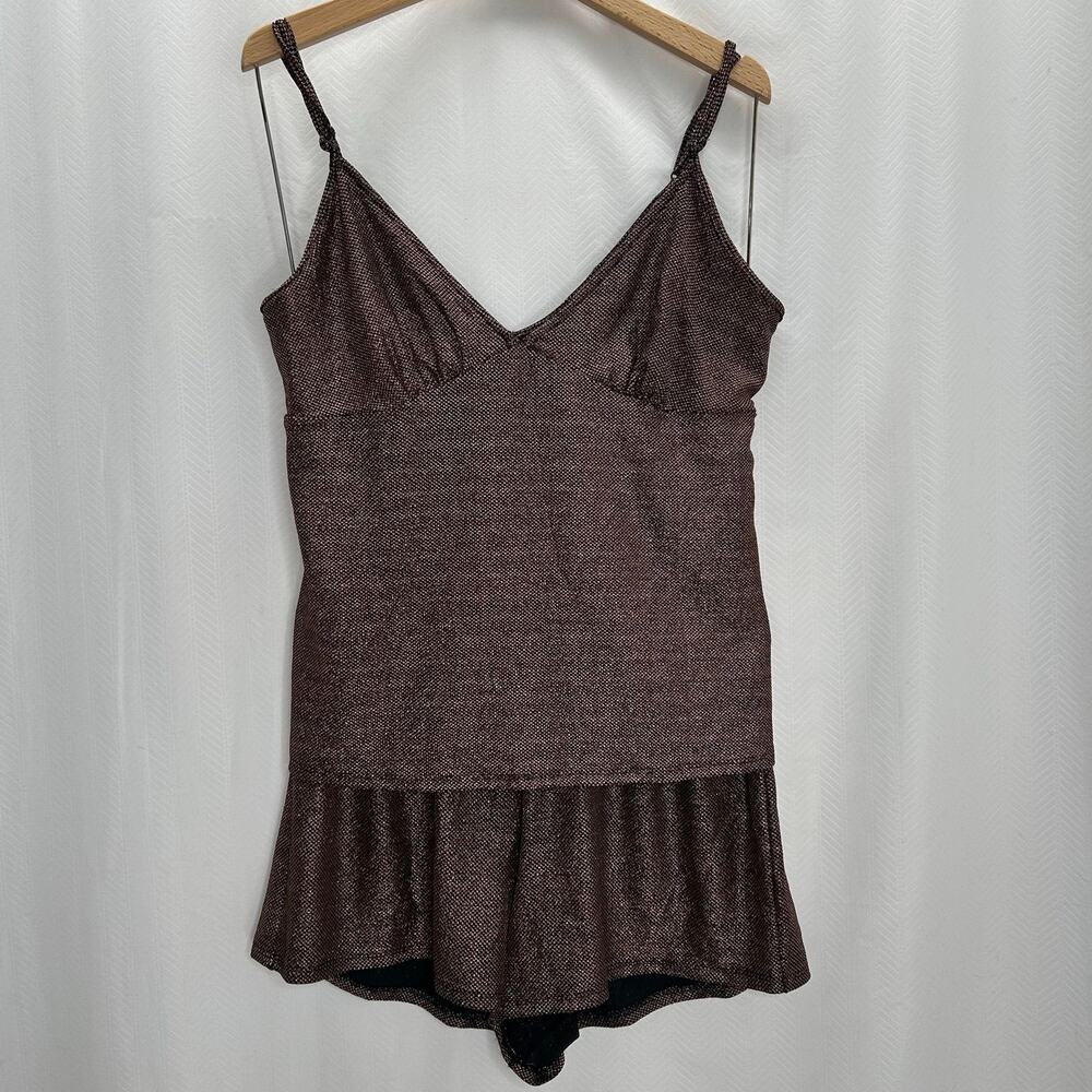 Linea Donatella bronze sleep set tank and shorts NWT